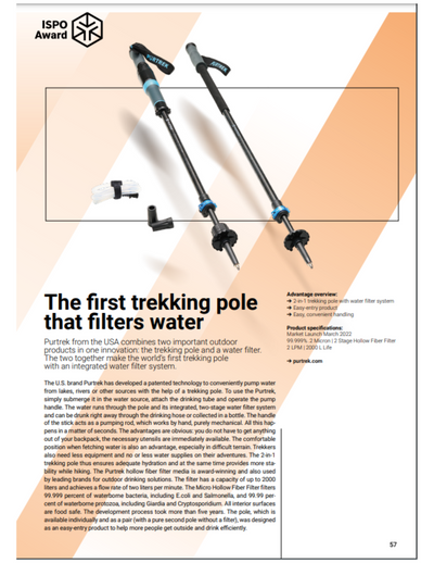PURTREK Trek Pole + Water Filtration Platform - Set